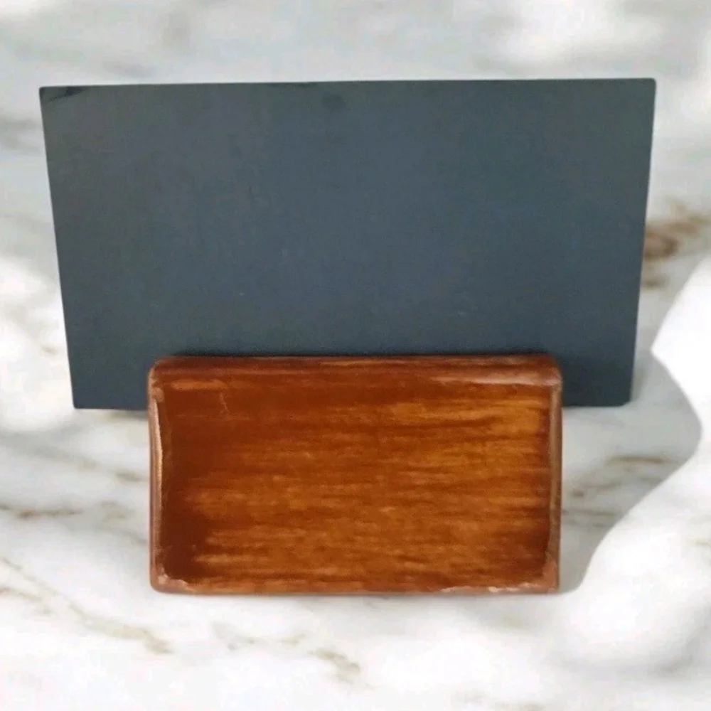 Set 10 Williams Sonoma Painted Ceramic Place Card Holders Brown Burgundy 2012